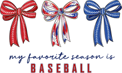 My Favourite Season Is Baseball Bow Design – Game Day Ready to Press DTF Transfer