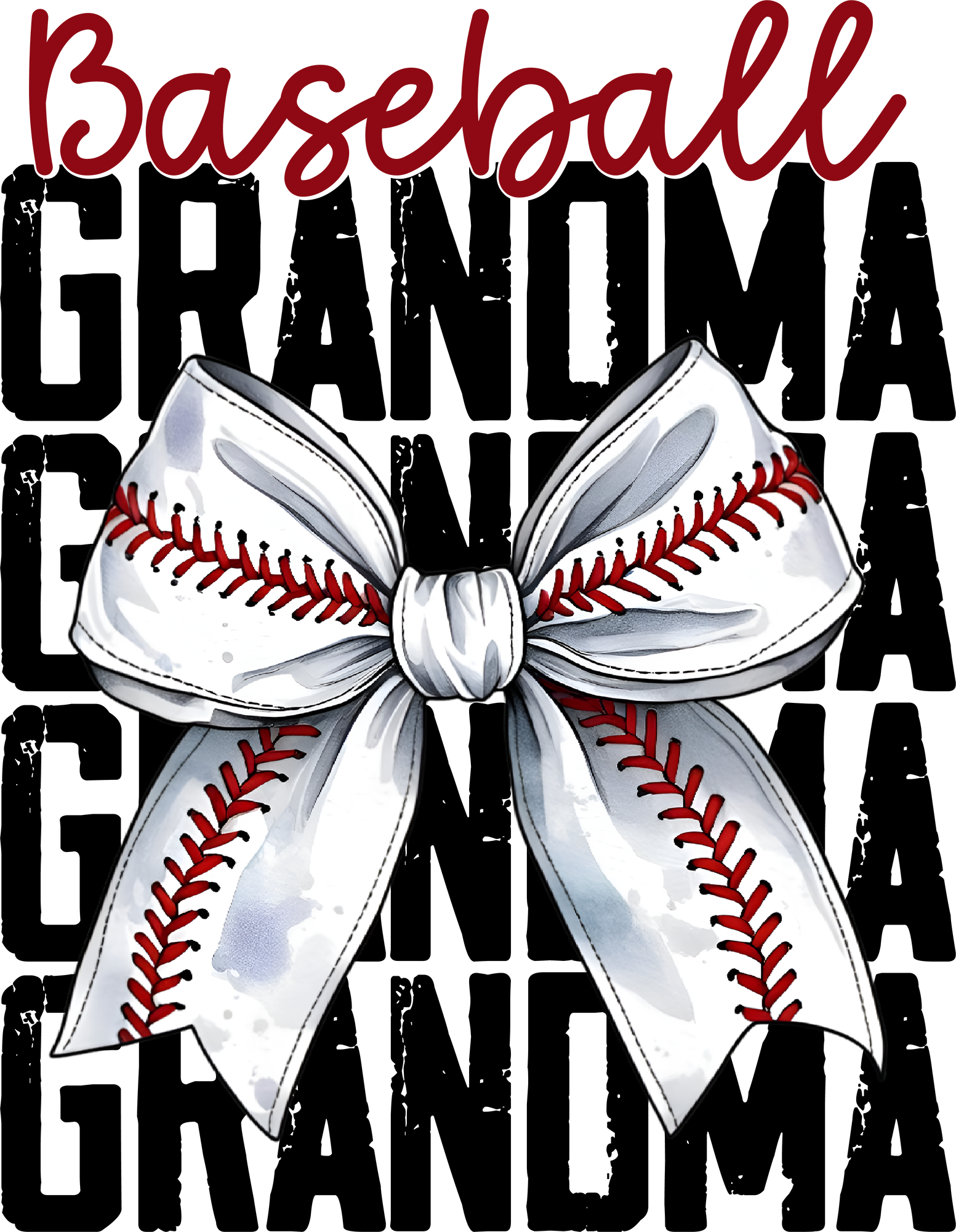 Baseball Grandma Bow Design – Game Day Ready to Press DTF Transfer
