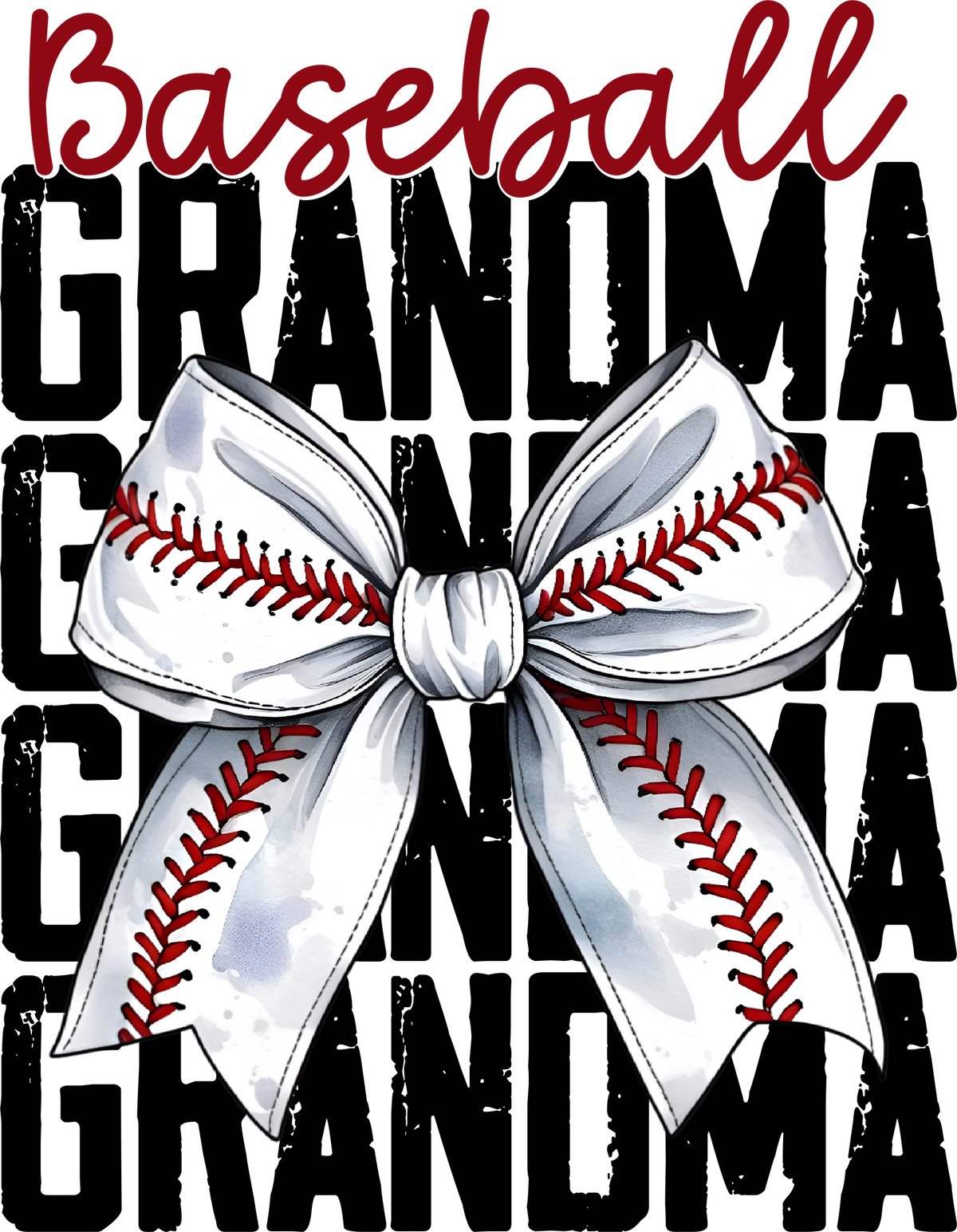 Baseball Grandma Bow Design – Game Day Ready to Press DTF Transfer