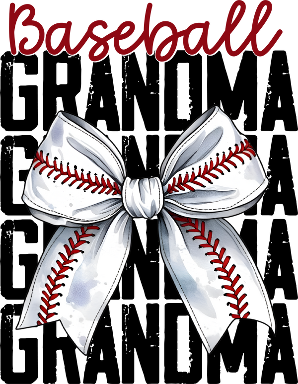 Baseball Grandma Bow Design – Game Day Ready to Press DTF Transfer