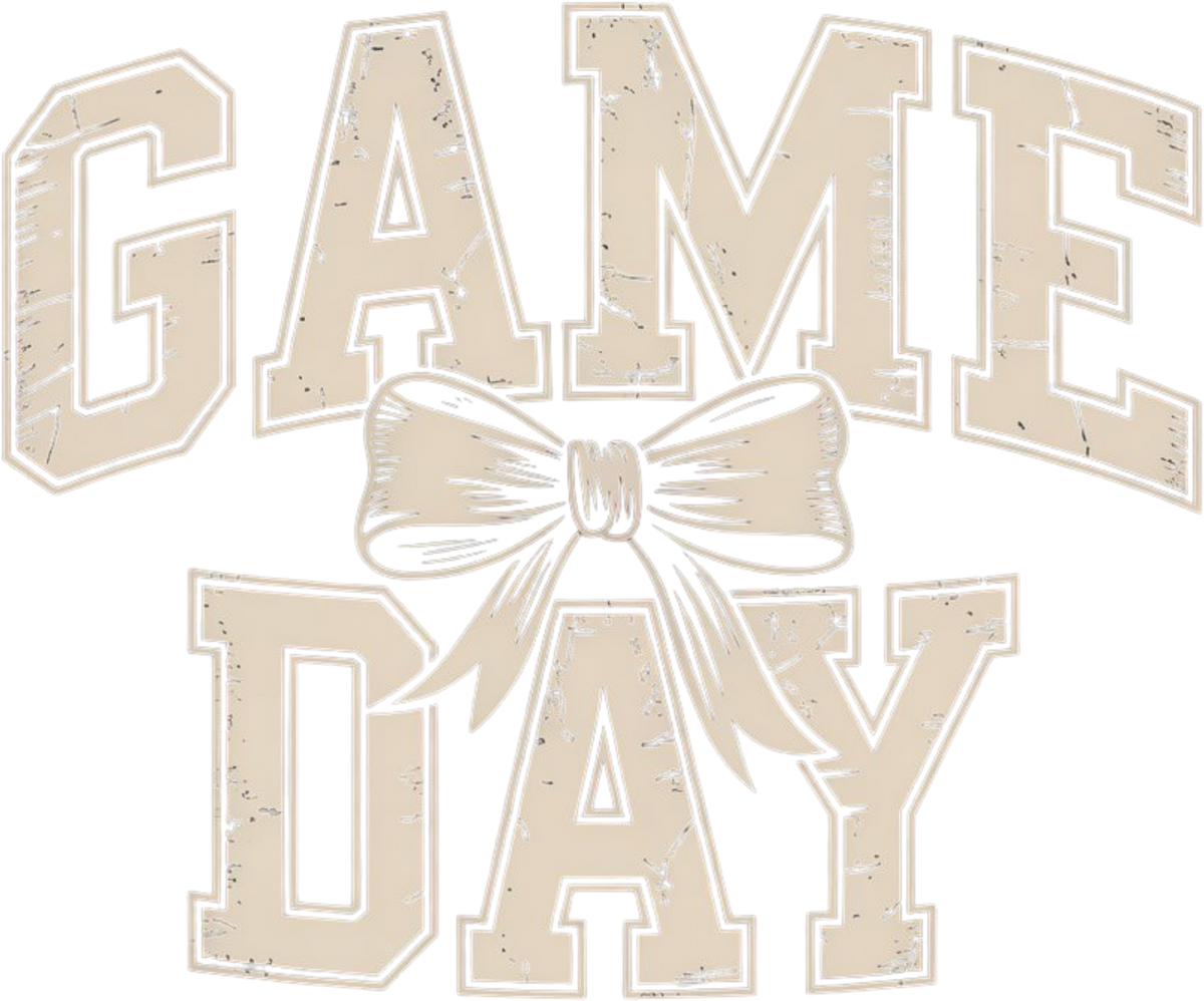 Game Day Baseball Bow Design – Game Day Ready to Press DTF Transfer