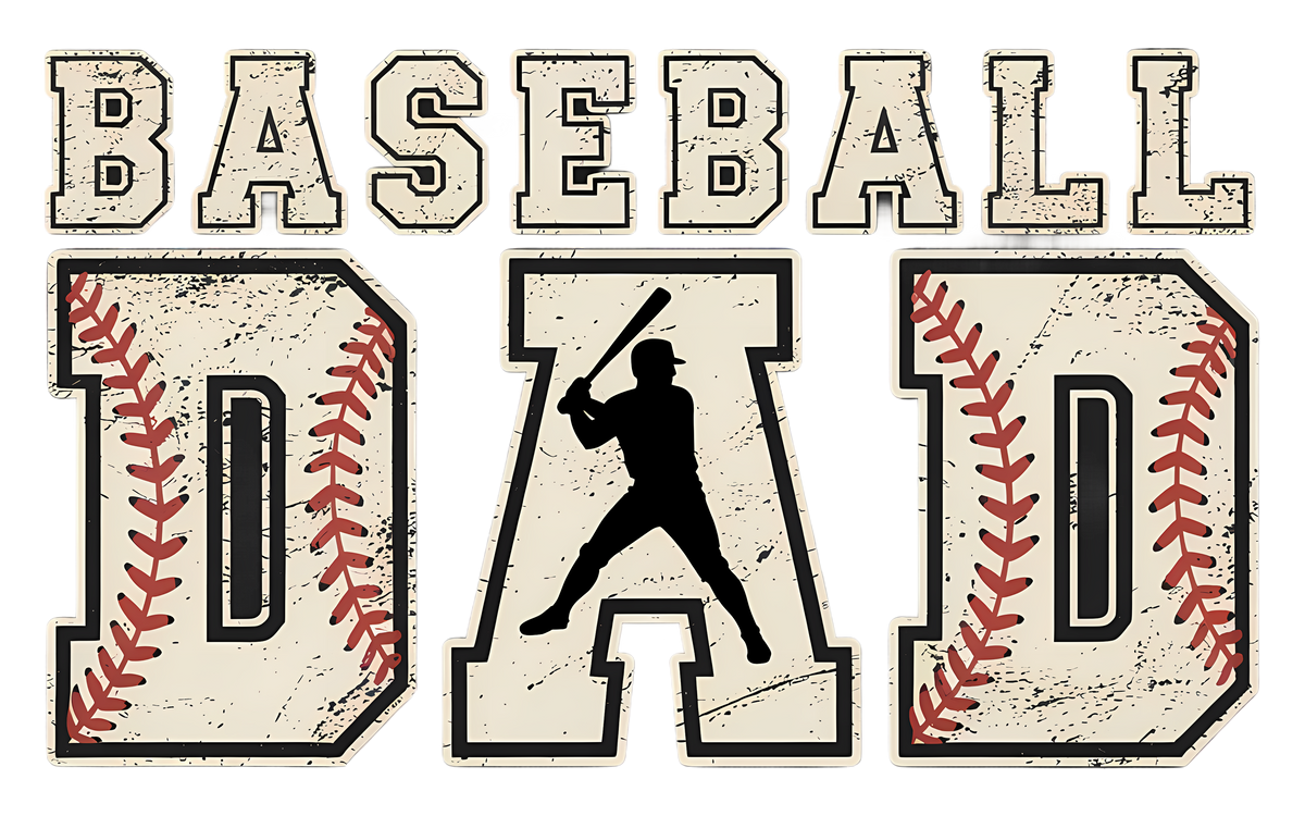 Baseball Dad Varsity Design – Game Day Ready to Press DTF Transfer