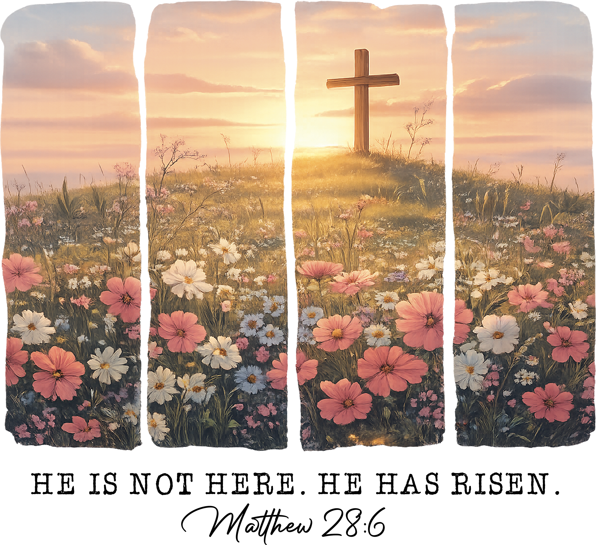 Floral Cross Faith Design – Religious Ready to Press DTF Transfer