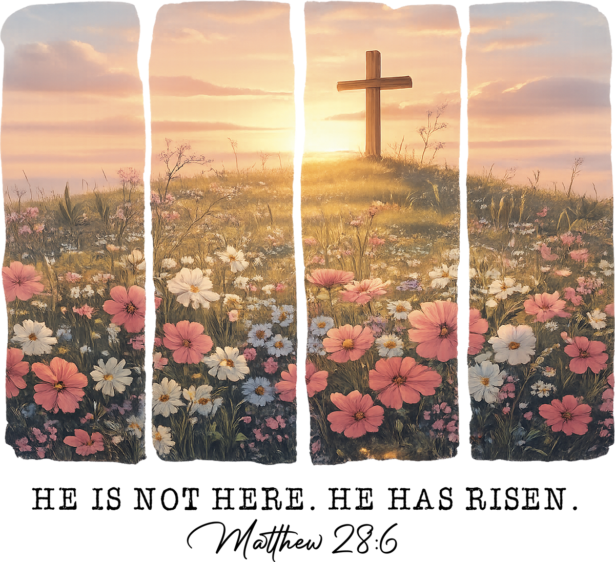 Floral Cross Faith Design – Religious Ready to Press DTF Transfer
