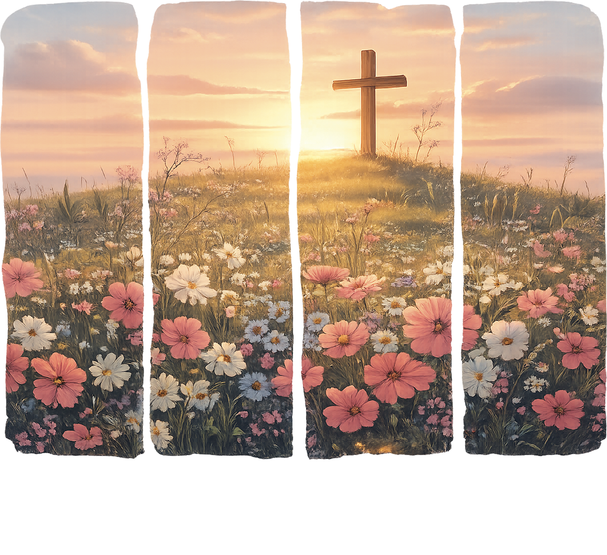 Floral Cross Faith Design – Religious Ready to Press DTF Transfer