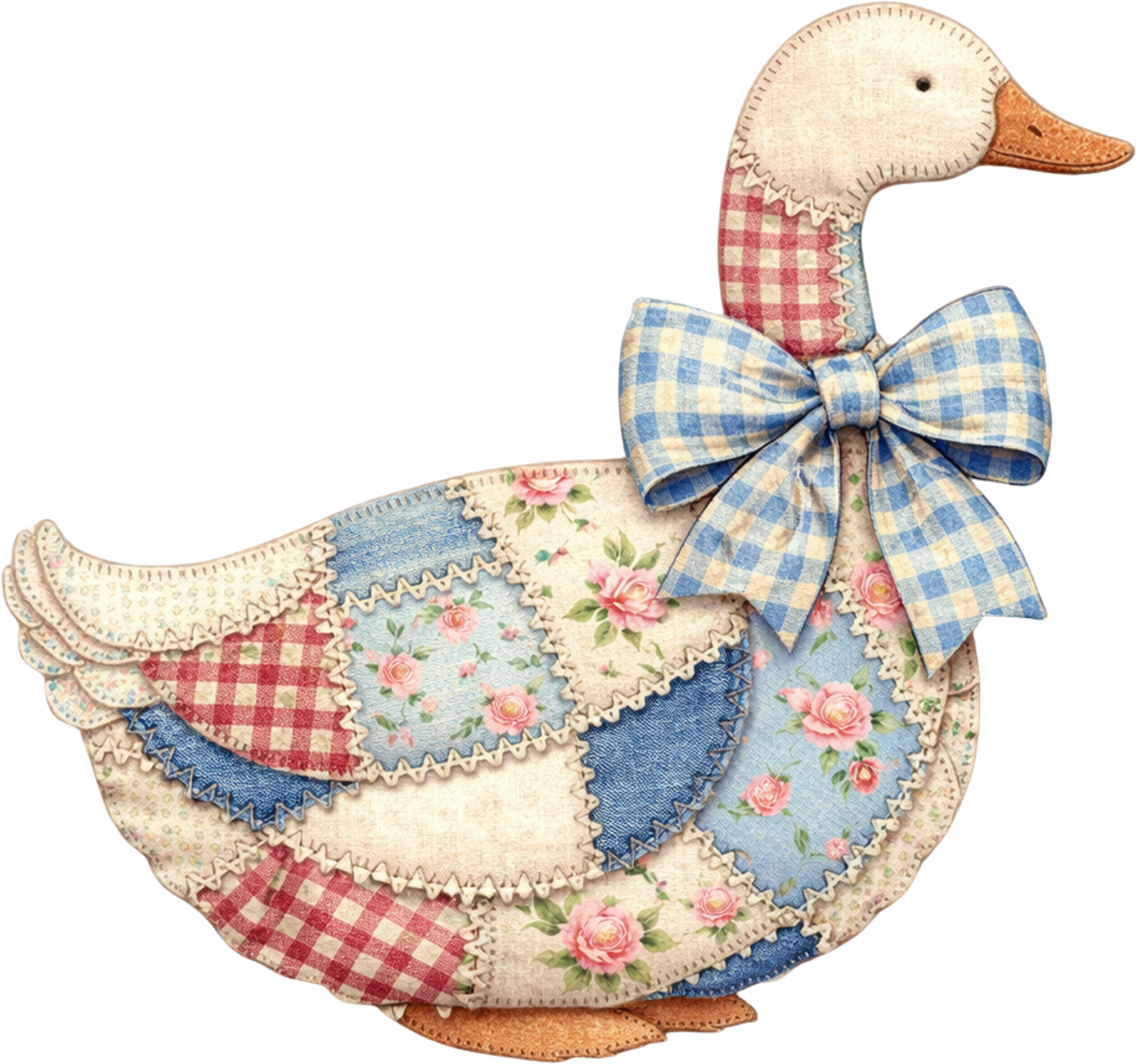 Grandmacore Patchwork Goose - Easter Ready to Press DTF Transfer