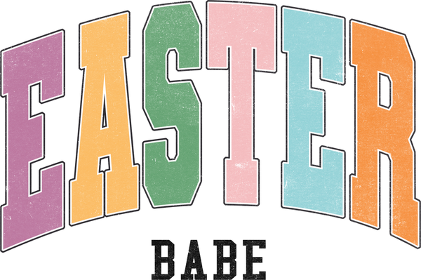 Retro Colorful Easter Typography Design – Easter Ready to Press DTF Transfer