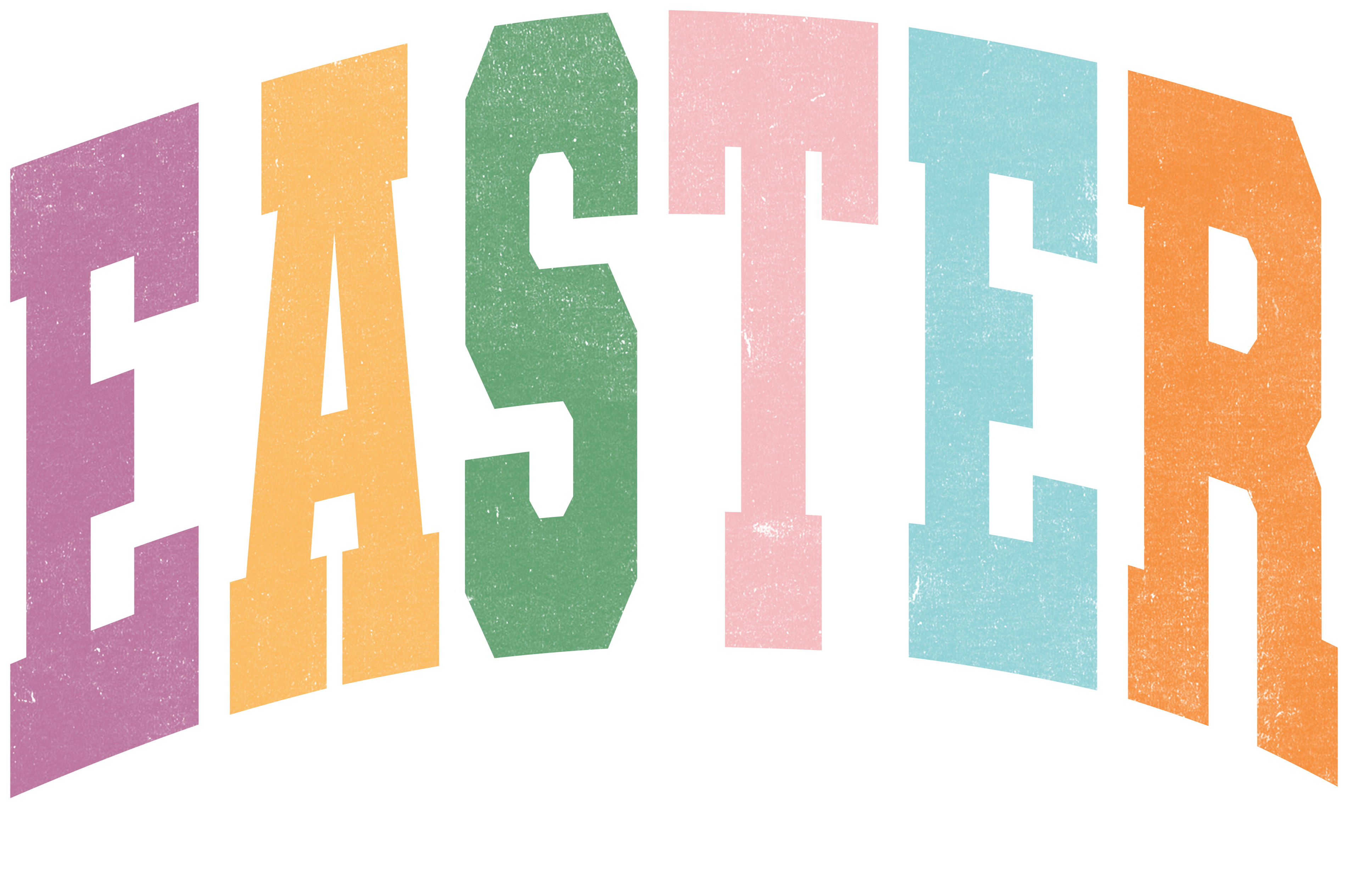 Retro Colorful Easter Typography Design – Easter Ready to Press DTF Transfer