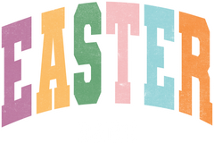 Retro Colorful Easter Typography Design – Easter Ready to Press DTF Transfer