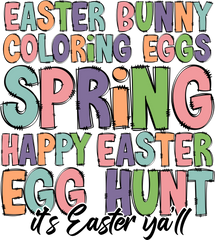 Colorful Easter Typography Bundle Design – Easter Ready to Press DTF Transfer