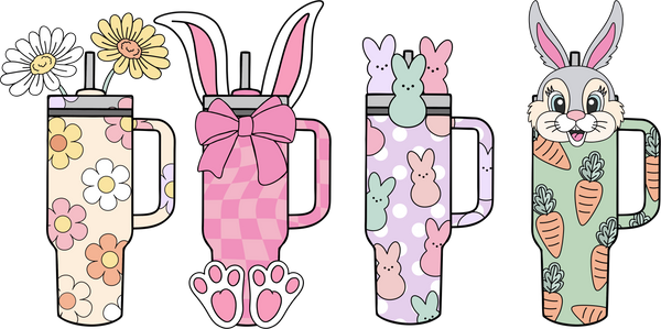 Easter Bunny & Peeps Tumblers Bundle – Easter Ready to Press DTF Transfer
