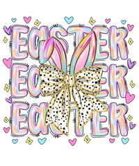Pastel Brushstroke "Easter" Stacked Typography with Dalmatian Bow – Easter Ready to Press DTF Transfer