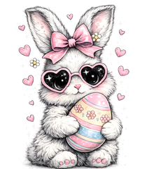 Retro Preppy Bunny with Heart Glasses & Easter Egg – Easter Ready to Press DTF Transfer
