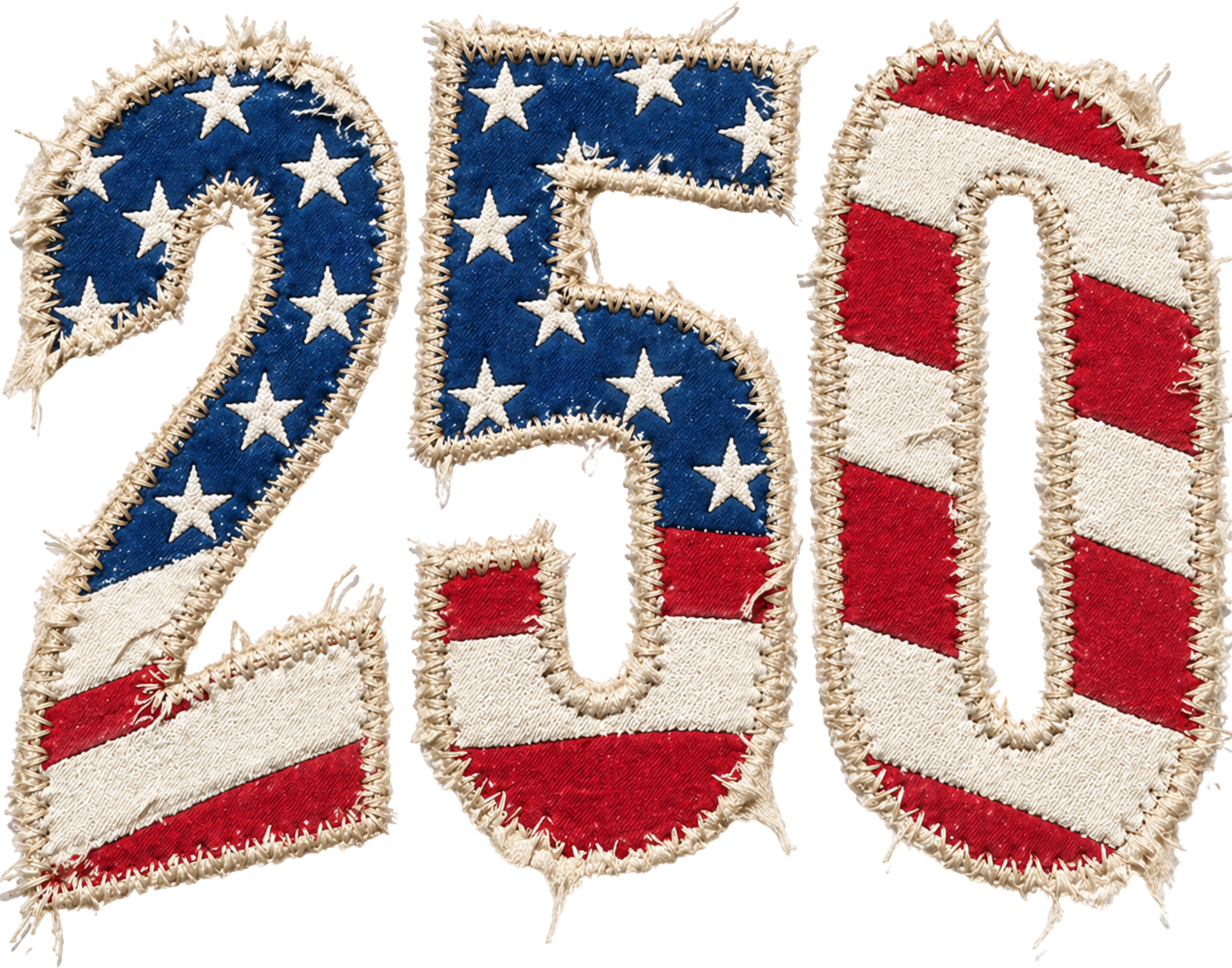 USA 250 Faux Embroidery American Flag Patriotic Anniversary Fourth of July Graphic – 4th of July Ready to Press DTF Transfer