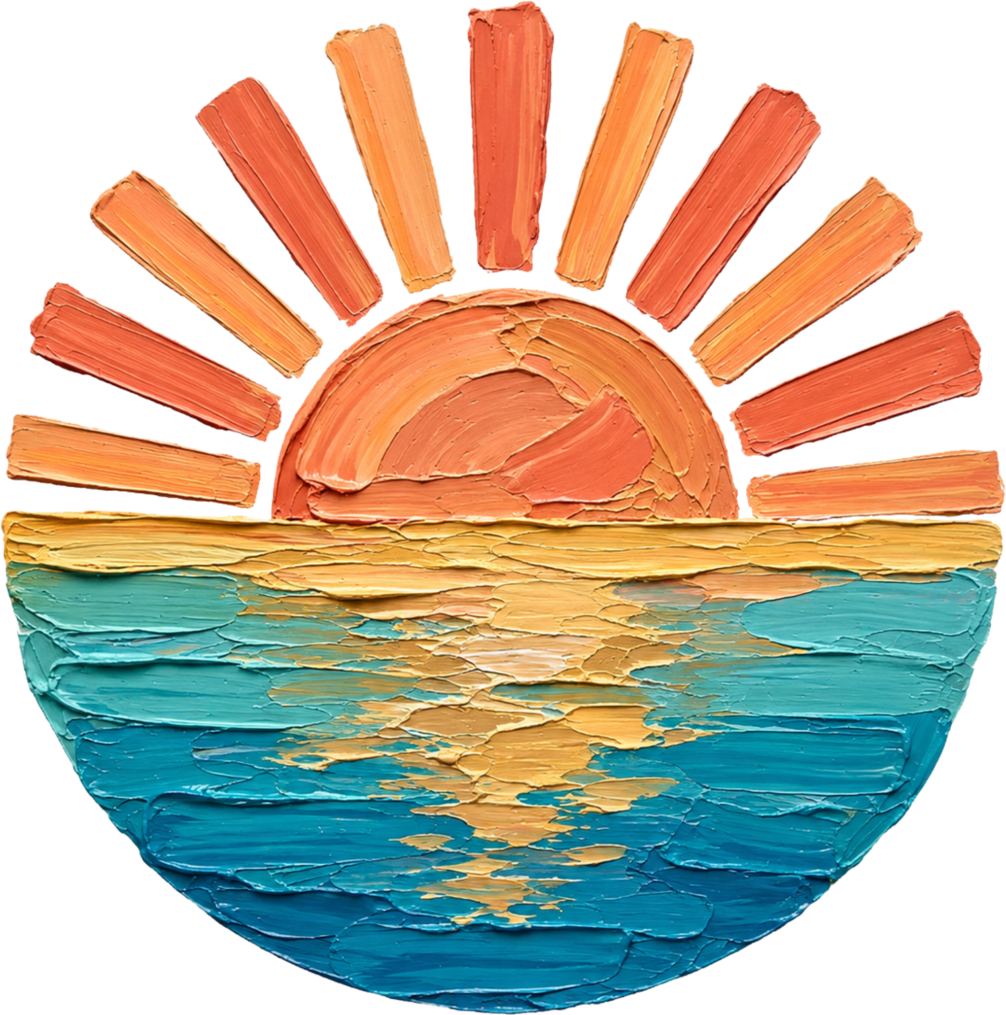 Retro Ocean Sunset Abstract Coastal Summer Beach Painting Graphic – Summer Ready to Press DTF Transfer