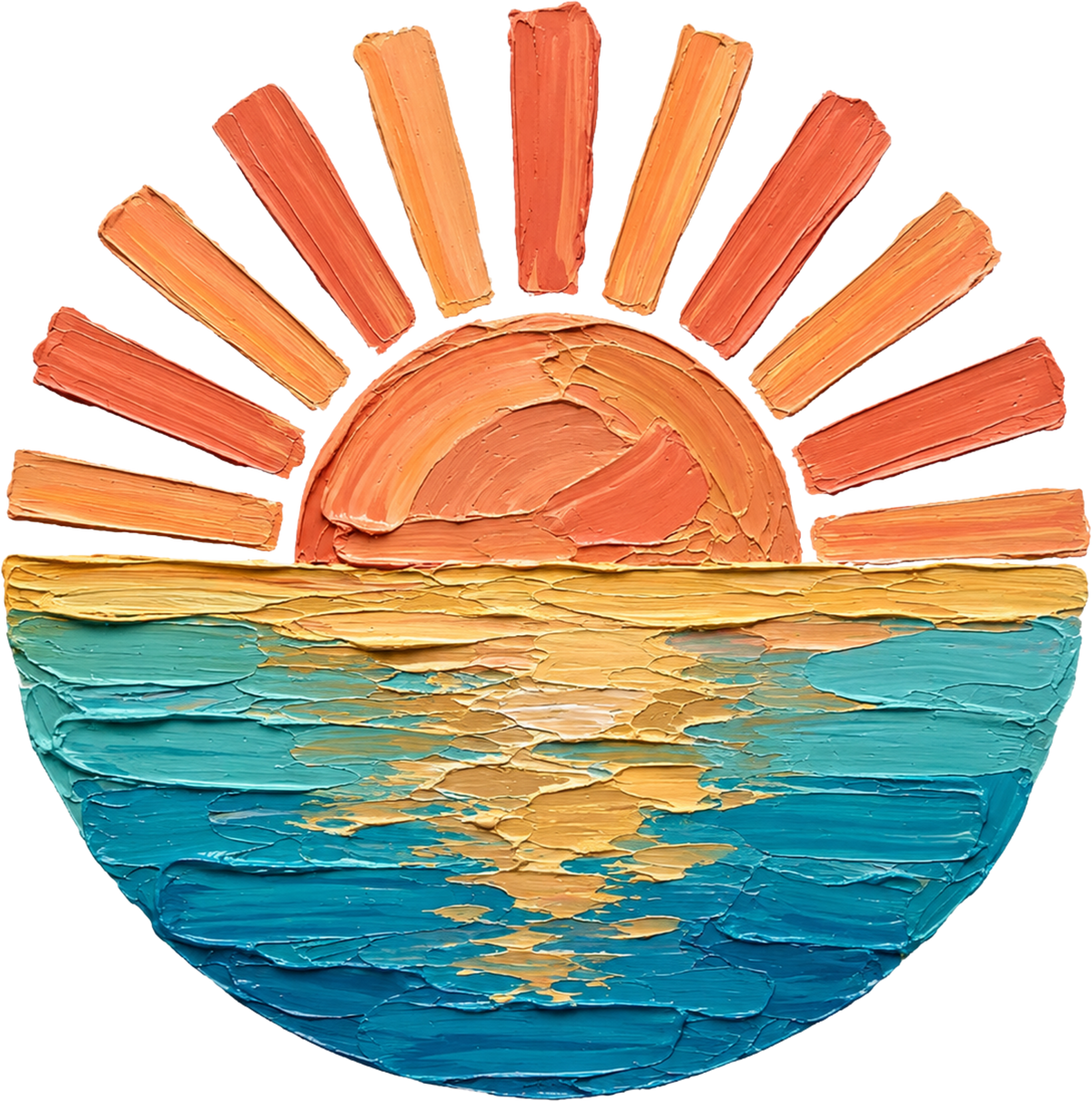 Retro Ocean Sunset Abstract Coastal Summer Beach Painting Graphic – Summer Ready to Press DTF Transfer
