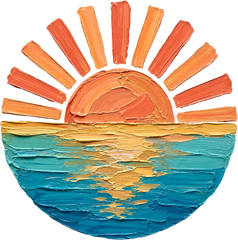 Retro Ocean Sunset Abstract Coastal Summer Beach Painting Graphic – Summer Ready to Press DTF Transfer