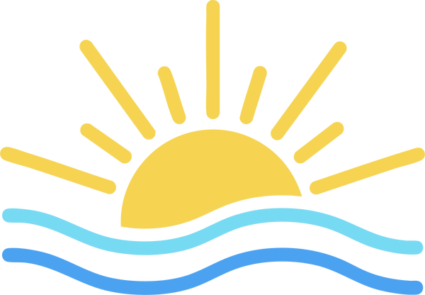 Minimalist Sunrise Ocean Waves Coastal Beach Summer Icon Graphic – Summer Ready to Press DTF Transfer