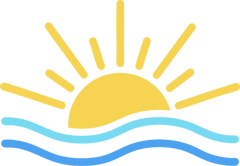 Minimalist Sunrise Ocean Waves Coastal Beach Summer Icon Graphic – Summer Ready to Press DTF Transfer