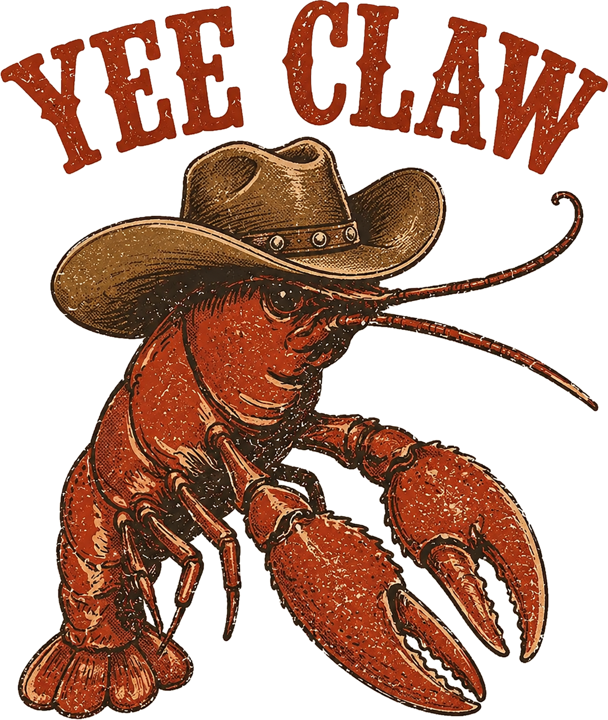 Yee Claw Cowboy Crawfish Cajun Western Southern Humor Graphic – Summer Ready to Press DTF Transfer