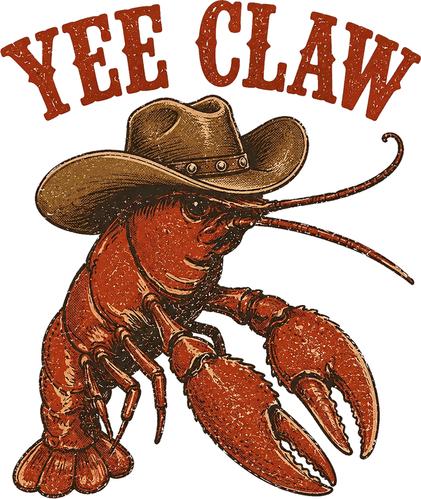 Yee Claw Cowboy Crawfish Cajun Western Southern Humor Graphic – Summer Ready to Press DTF Transfer