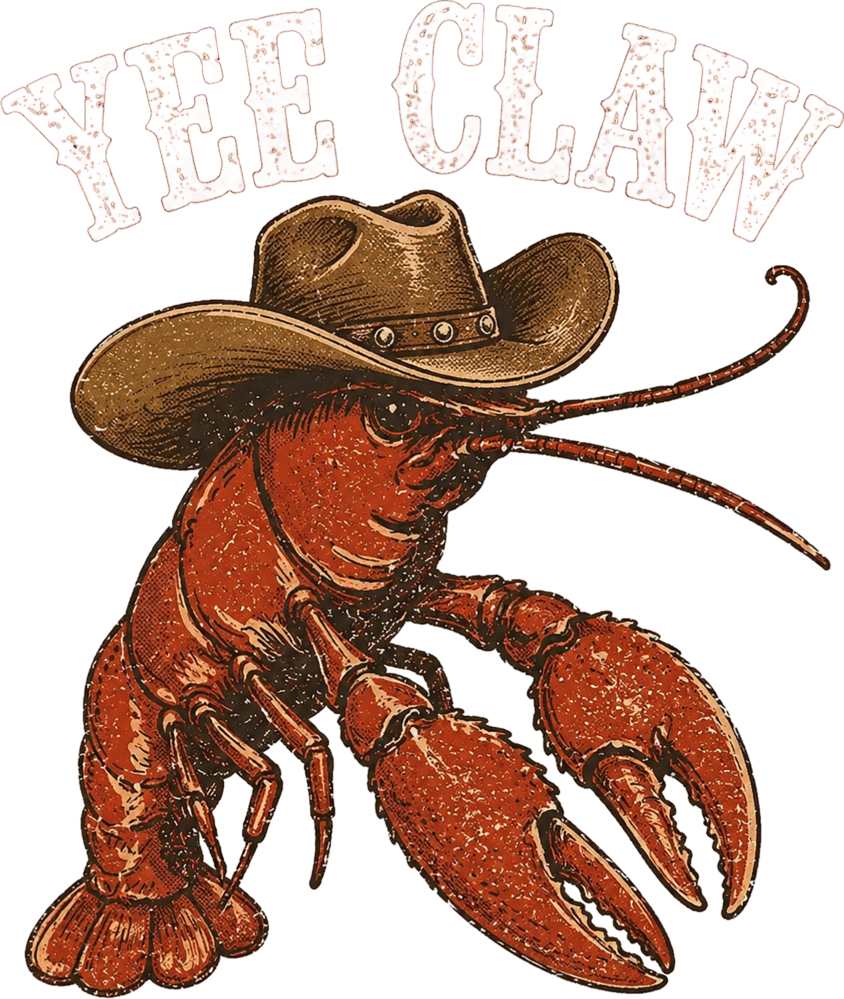 Yee Claw Cowboy Crawfish Cajun Western Southern Humor Graphic – Summer Ready to Press DTF Transfer