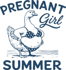 Pregnant Girl Goose Funny Summer Beach Bikini Graphic – Summer Ready to Press DTF Transfer