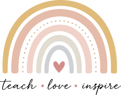 Minimalist Boho Rainbow with Heart Nursery Baby Shower Graphic – Teacher Ready to Press DTF Transfer