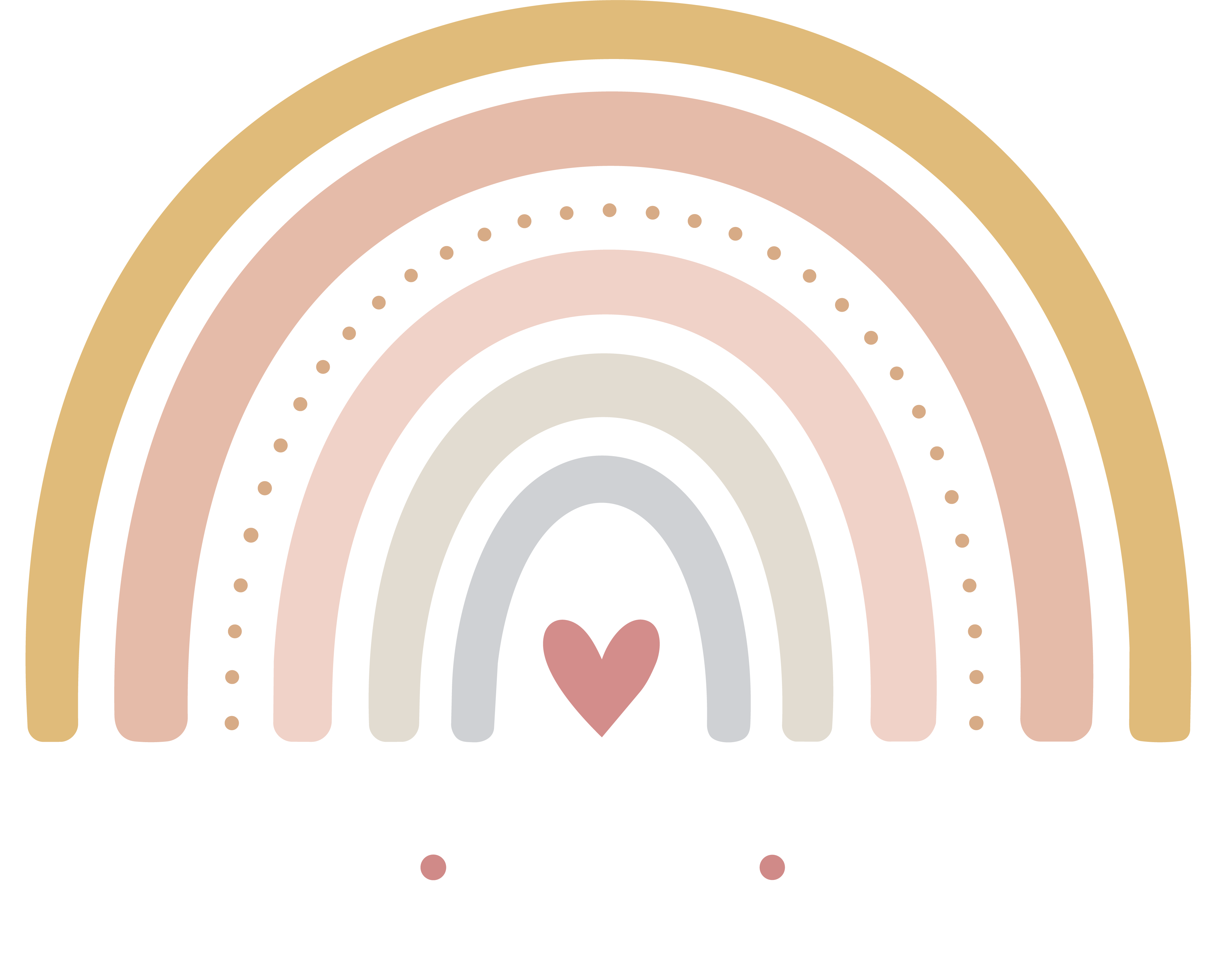 Minimalist Boho Rainbow with Heart Nursery Baby Shower Graphic – Teacher Ready to Press DTF Transfer