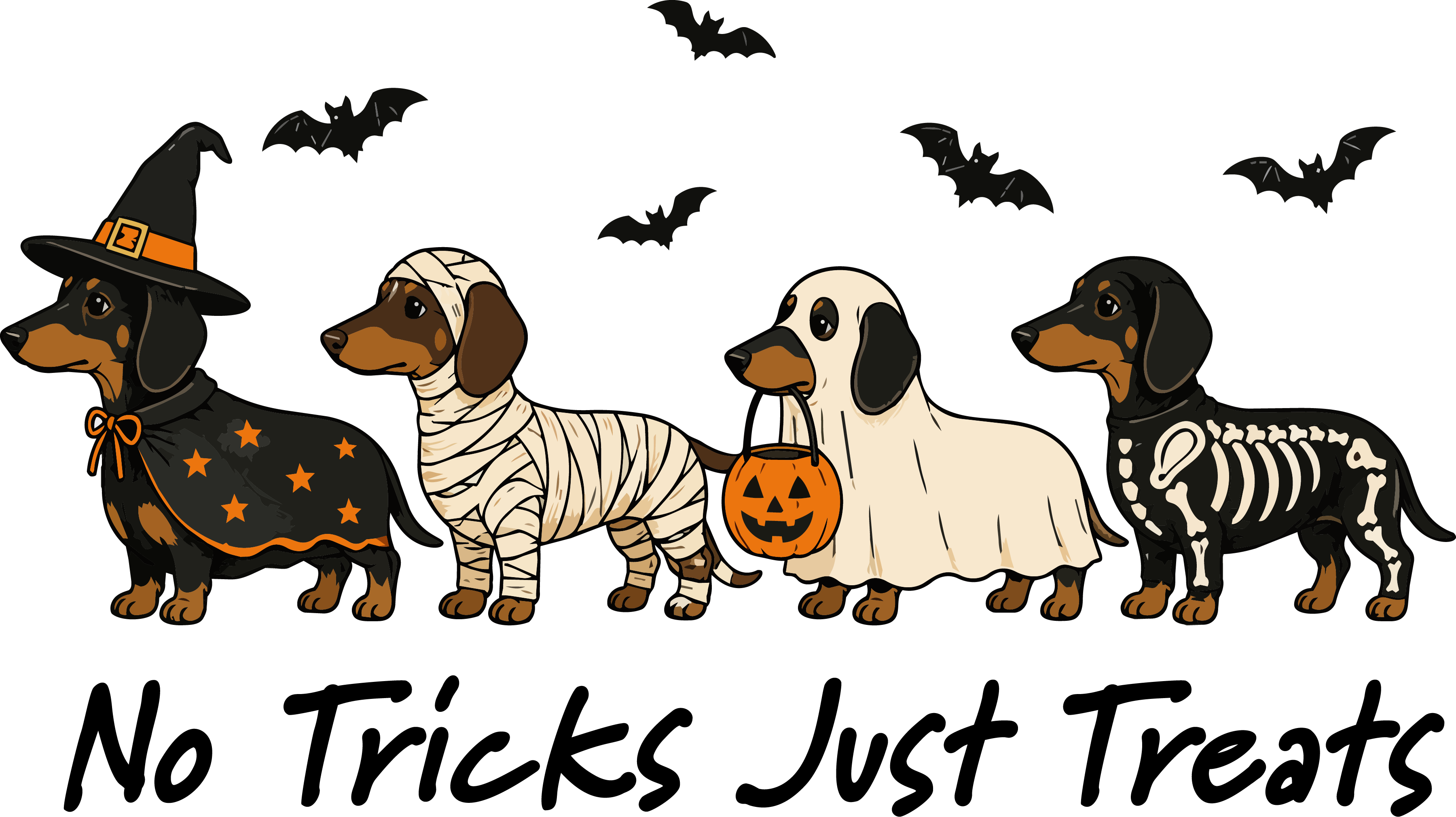 Halloween Dachshund Costume Bundle – Halloween Ready to Press DTF Transfer