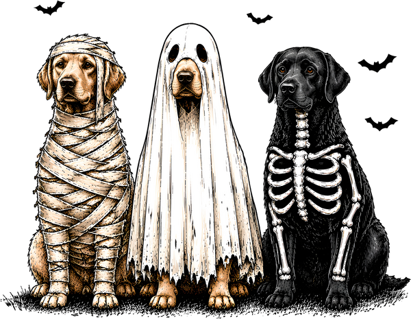 Halloween Labrador Retriever Trio – Halloween Ready to Press DTF Transfer