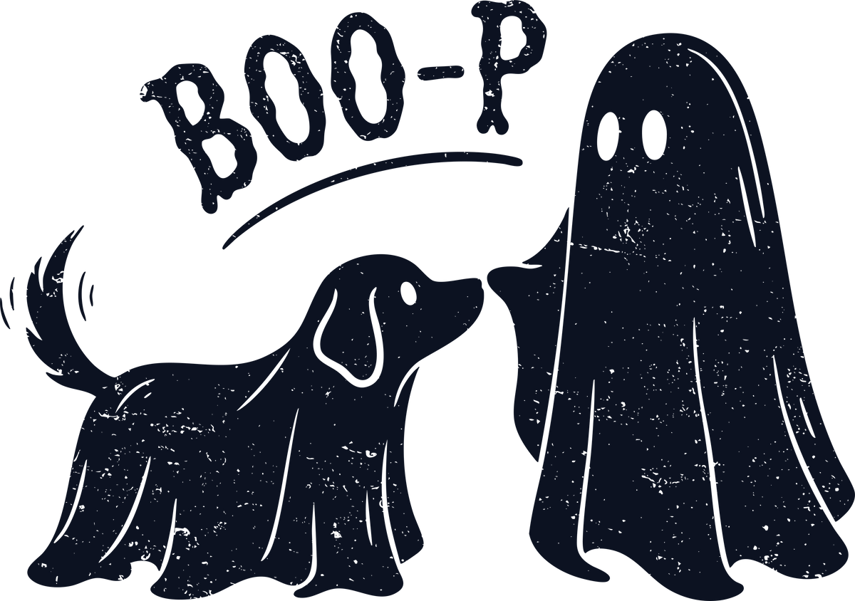 BOO-P Ghost And Dog – Halloween Ready to Press DTF Transfer