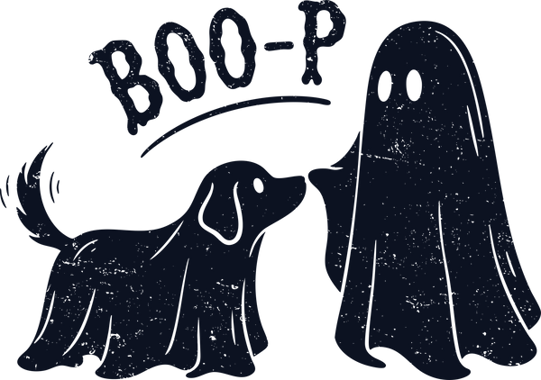 BOO-P Ghost And Dog – Halloween Ready to Press DTF Transfer