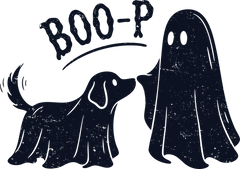 BOO-P Ghost And Dog – Halloween Ready to Press DTF Transfer