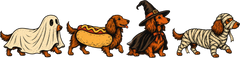 Halloween Dachshund Dog Costumes – Halloween Ready to Press DTF Transfer
