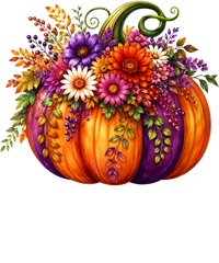 Floral Pumpkin with Autumn Flowers – Fall Ready to Press DTF Transfer