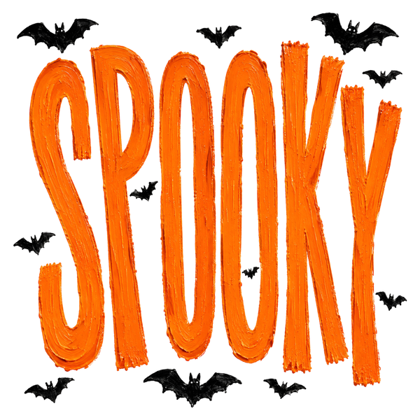 Hand Painted Spooky Orange Bats – Halloween Ready to Press DTF Transfer