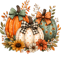 Autumn Pumpkins Trio with Bows and Sunflowers – Fall Ready to Press DTF Transfer