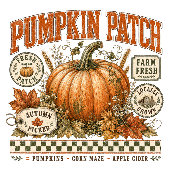 Retro Pumpkin Patch Farm Fresh – Fall Ready to Press DTF Transfer
