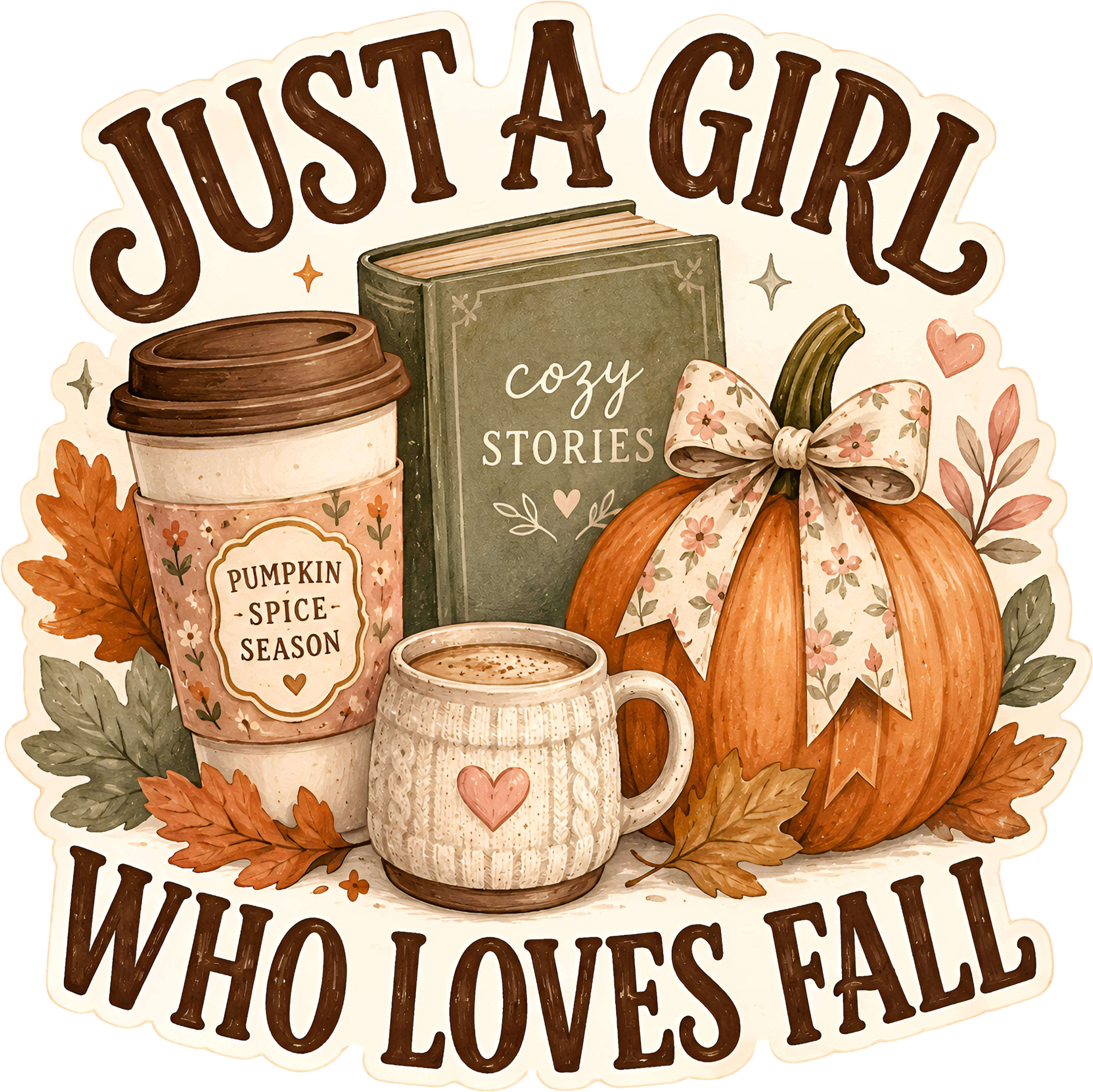 Just A Girl Who Loves Fall Pumpkin Spice – Fall Ready to Press DTF Transfer