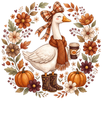 Cute Fall Goose with Pumpkins and Coffee – Fall Ready to Press DTF Transfer