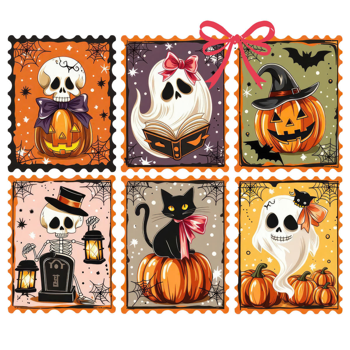 Spooky Halloween Stamps Collage – Halloween Ready to Press DTF Transfer