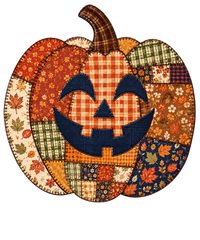 Smiling Patchwork Jack O Lantern Pumpkin – Halloween Ready to Press DTF Transfer