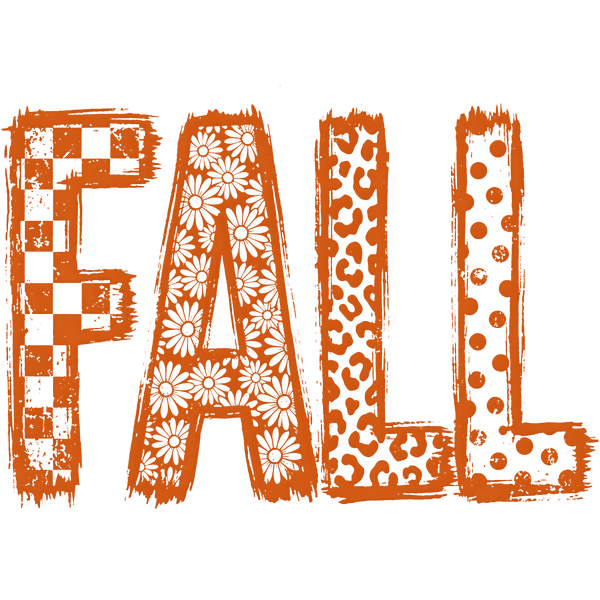 Orange Patterned Fall Letters – Fall Ready to Press DTF Transfer