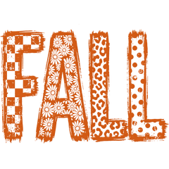 Orange Patterned Fall Letters – Fall Ready to Press DTF Transfer