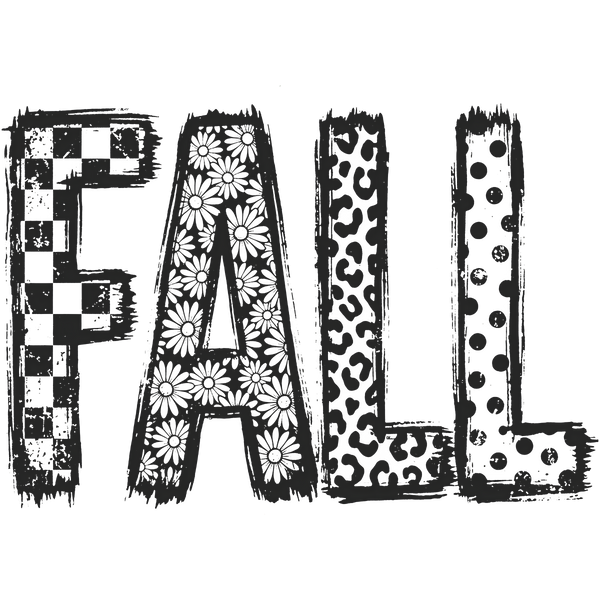 Black Patterned Fall Letters – Fall Ready to Press DTF Transfer