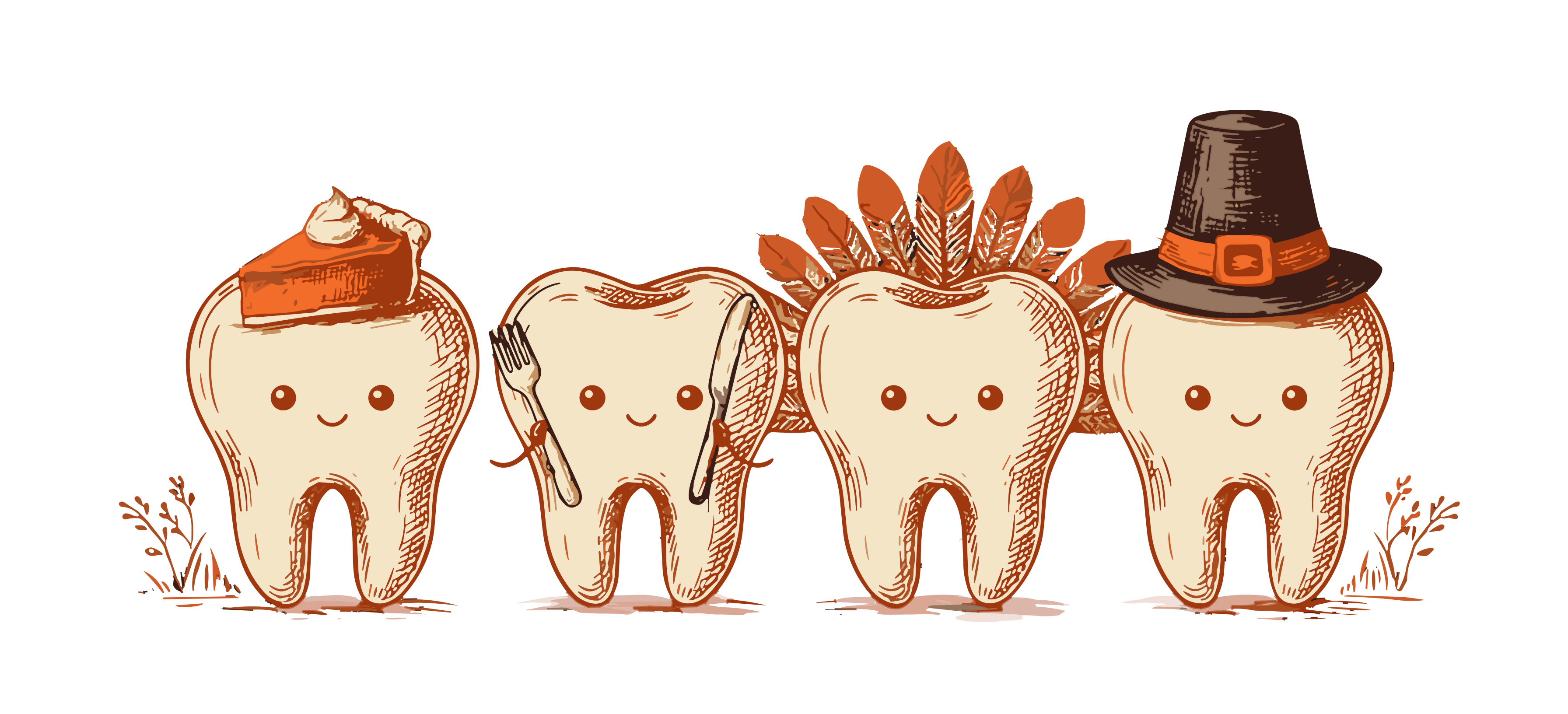 Thanksgiving Dental Teeth – Thanksgiving Ready to Press DTF Transfer