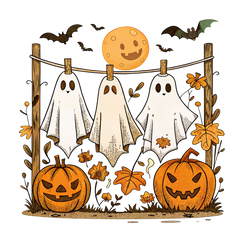 Hanging Three Ghosts - Halloween Ready to Press DTF Transfer