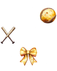 Baseball Game Day Bow – Cute Vintage Softball Ready to Press DTF Transfer