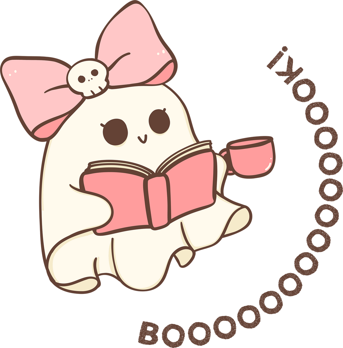 Booook Ghost – Cute Reading GhosT Ready to Press DTF Transfer